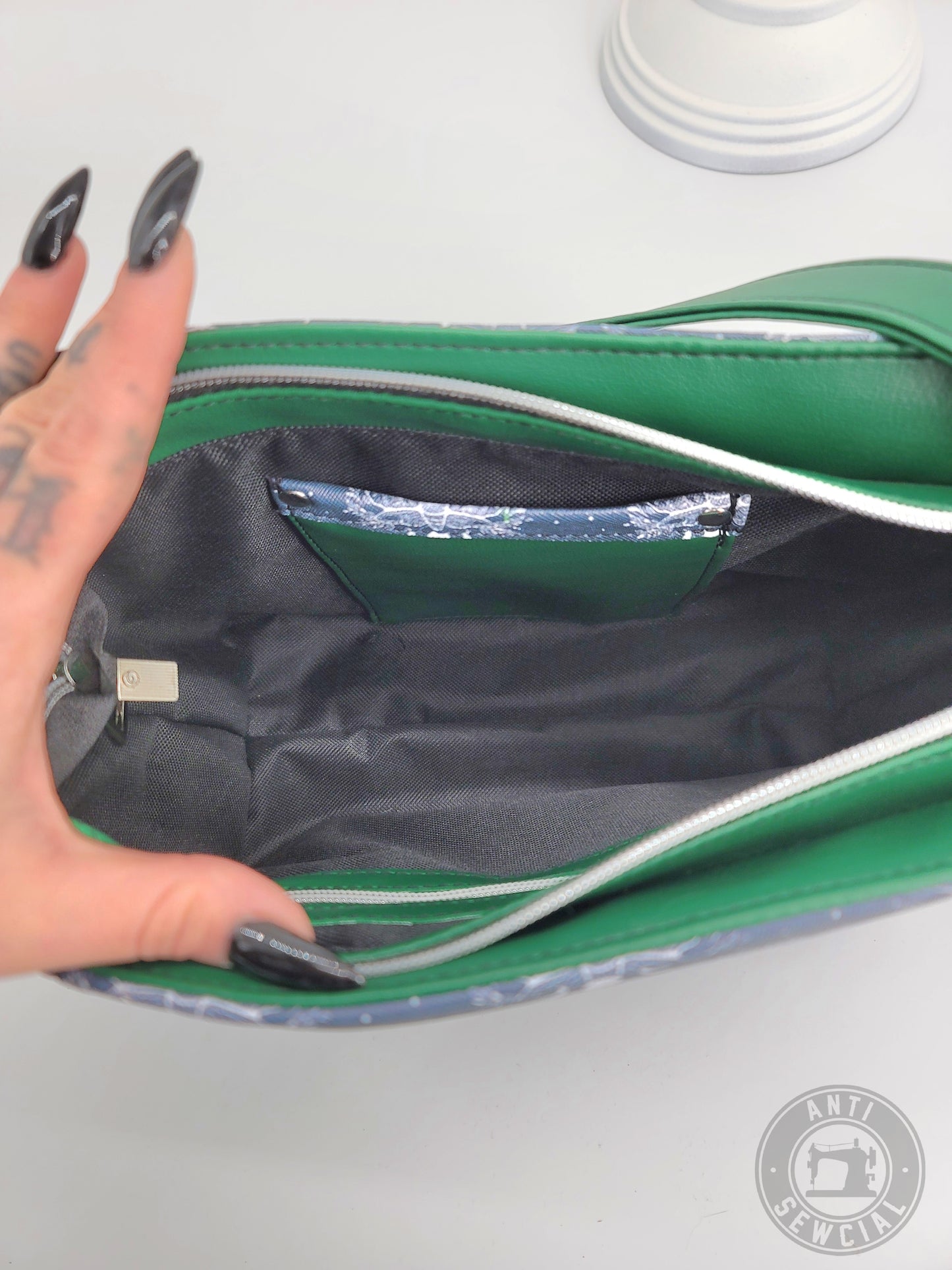 Death Moth Dark Green Shoulder Bag