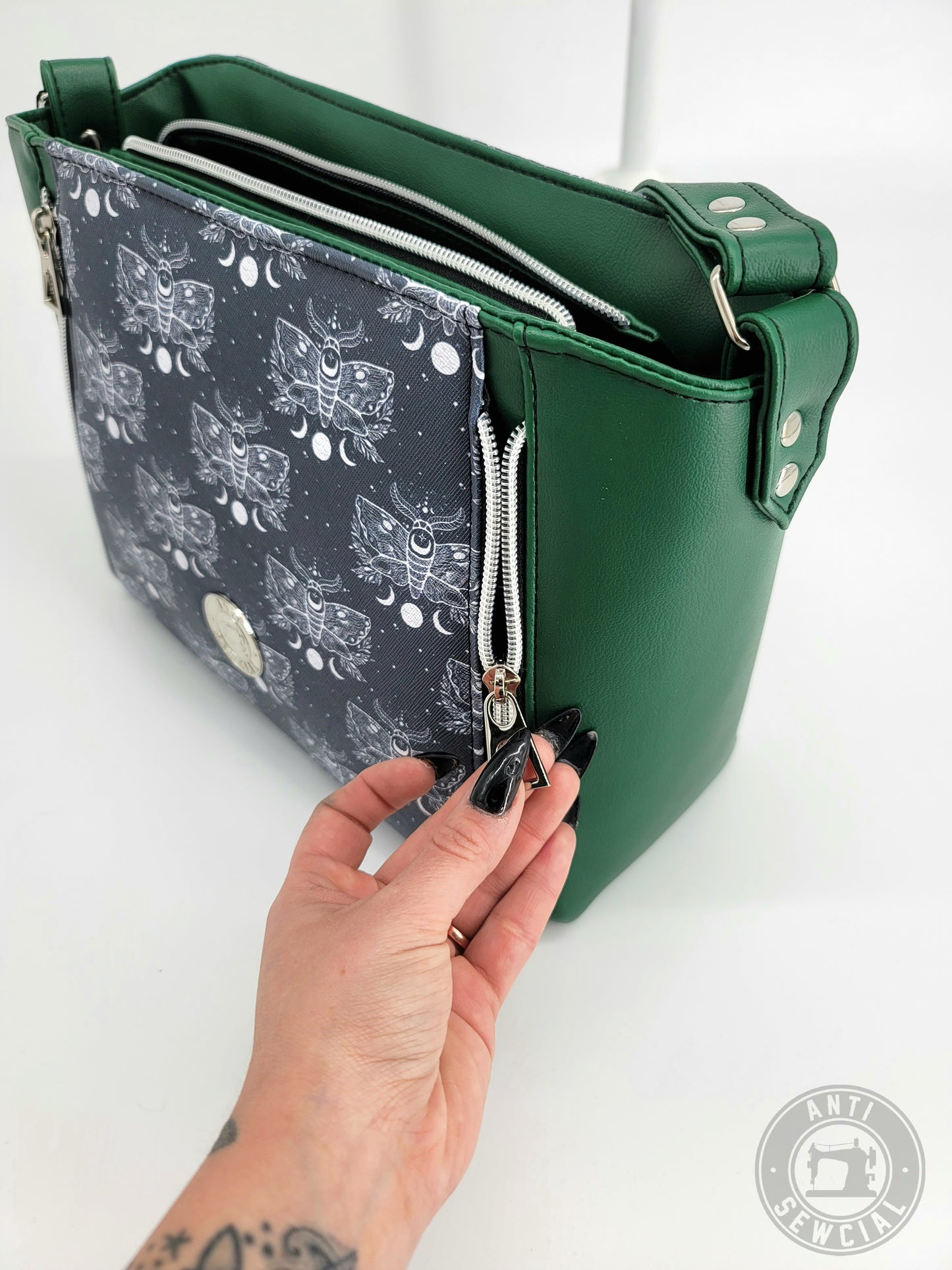 Death Moth Dark Green Shoulder Bag